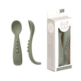 Comfy Grip Silicone Spoons 2pk - Olive - All4Ella