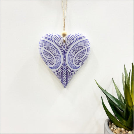 Heart-shaped satin acrylic ornament from Smartfox NZ, perfect for holiday decor or gifting, measuring 95mm x 105mm.