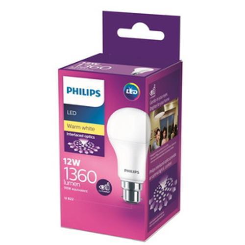 12W 1360lm B22 3000K Generation 8 A60 Non-Dimmable LED Bulb Warm White