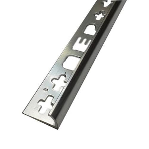 Round Edge Tile Trim Aluminium Silver Bright 8mm x 2.5m