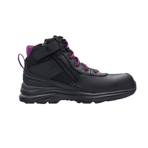 Womens 877 Zip Side Safety Boot Black Size 8