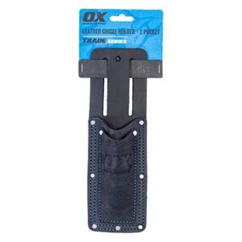 Trade Chisel Holder Black Leather 2 Pocket OX-T265704