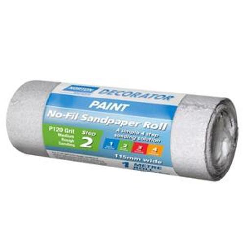 No-Fil Sandpaper Roll Medium P120 115mm x 1m
