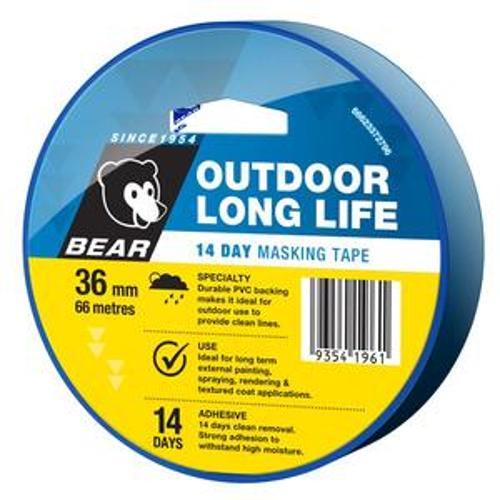 Masking Tape 36mm x 66m Long Life PVC Blue 66623372796