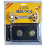 Double Handle Rimlock With Spindle And Knob Black