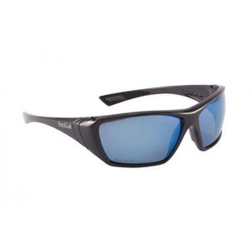 Hustler Safety Glasses Blue Mirror Polarised Lens with Pouch 1652618