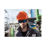 Hustler Safety Glasses Blue Mirror Polarised Lens with Pouch 1652618