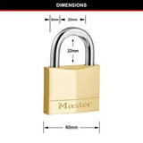 Padlock Brass Diamond Keyed 40mm 2 Pack