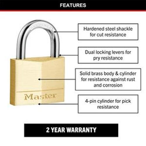Padlock Brass Diamond Keyed 40mm 2 Pack