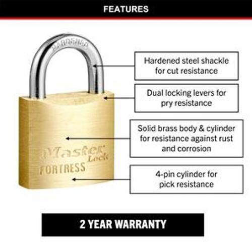 Fortress Keyed Padlock Solid Brass 30mm