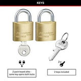 Fortress Keyed Padlock Solid Brass 30mm 2 Packet