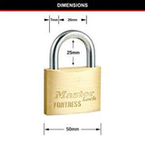 Fortress Keyed Padlock Solid Brass 50mm