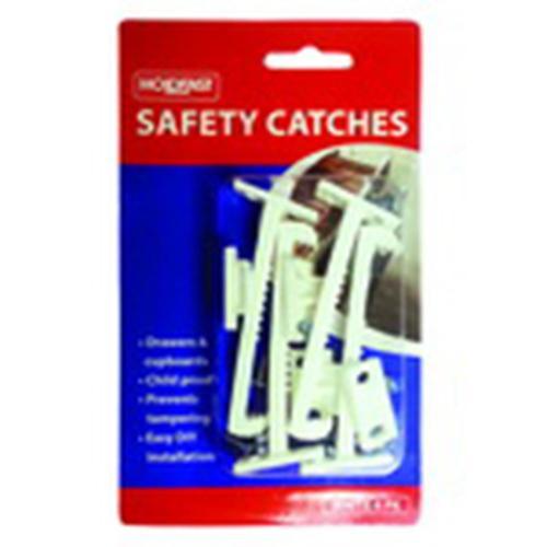 Safety Catches Drawer & Cupboard 70mm 4 Pack