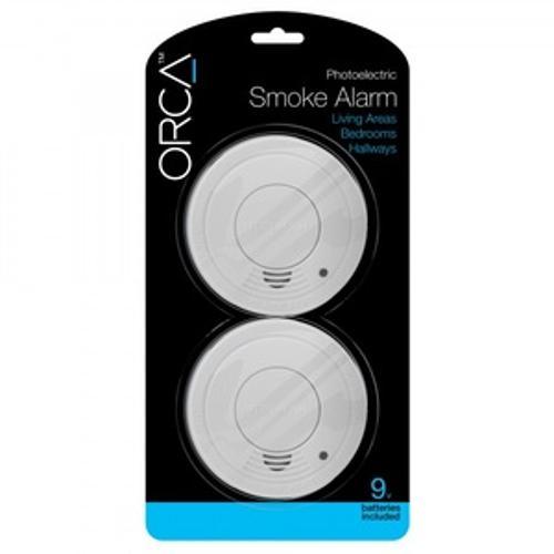 Photoelectric Smoke Alarm With Replaceable 9 Volt Battery Twin Pack
