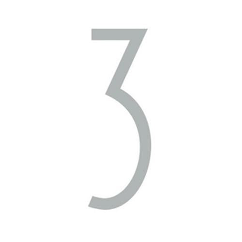 Letterbox Number 3 80mm Silver Adhesive