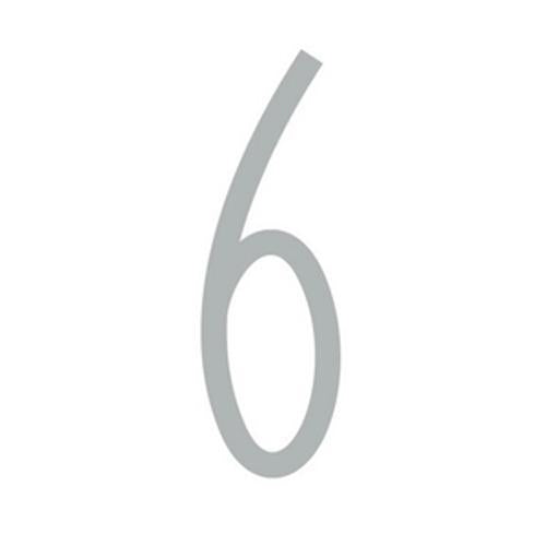 Letterbox Number 6 80mm Silver Adhesive