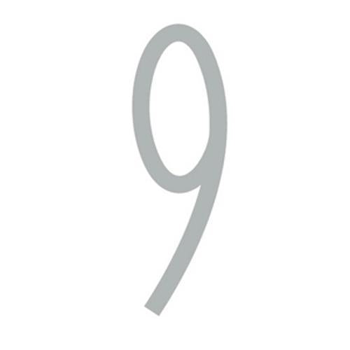 Letterbox Number 9 80mm Silver Adhesive