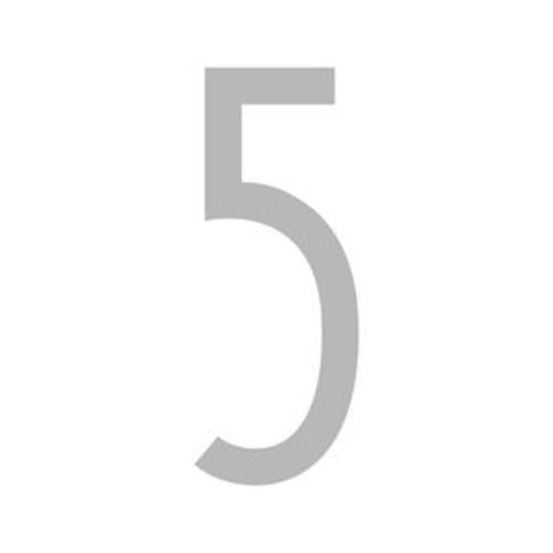 Letterbox Number 5 50mm Silver Adhesive