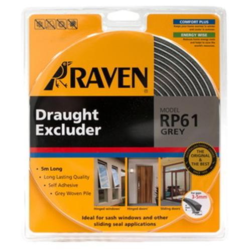 RP61 Draught Strip Seal 7 x 6mm x 5m Grey 4986