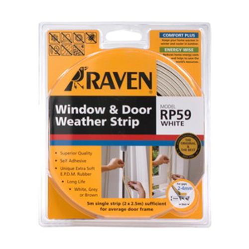 RP59 Weather Strip 9 x 4mm x 5m EPDM Rubber White 4983