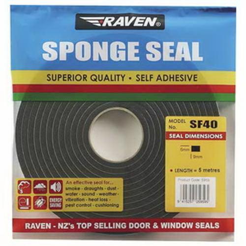 SF40 Black Sponge Seal 9 x 6mm x 5m PVC Sponge 5959