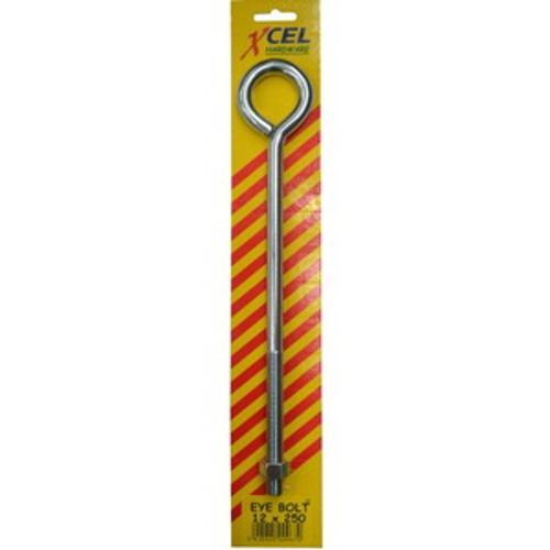 Eye Bolt 250 x 12mm Zinc Plated Carded