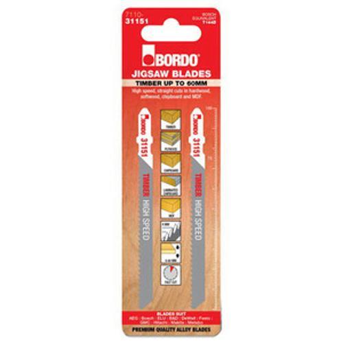 Jig Saw Blade 100mm Timber T-Shank High Speed Straight Cut Alloy 2-Pack