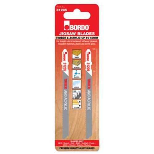 Jig Saw Blade 100mm Timber And Acrylic T-Shank Straight Cut Alloy 2-Pack