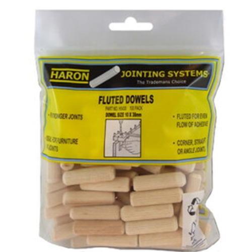 Fluted Wooden Dowels 38 x 8mm 50-Pack FGH5414