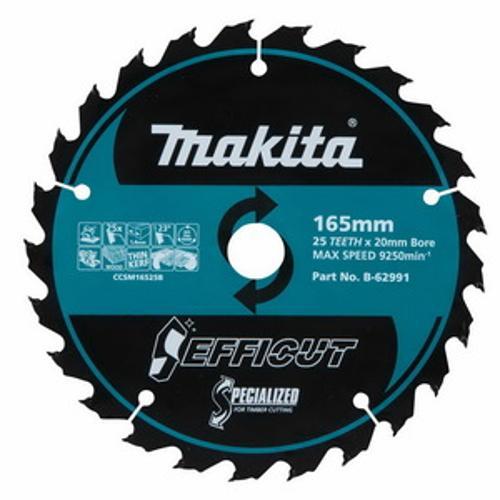 Efficut 165 x 20mm x 25T Wood-Rip and Cross Cut Cutting Blade B-62991