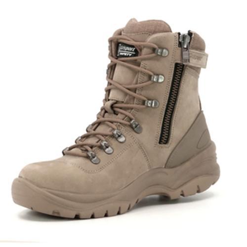 Capri Zip Safety Boot Steel Toe And Midsole Sand UK10