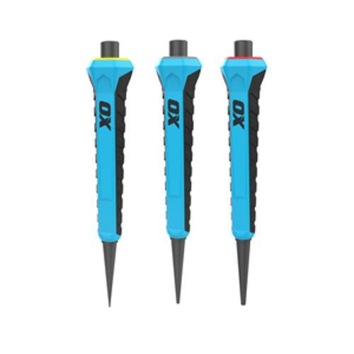 PRO Nail Punch With Grip 3 pack 0.8mm 1.6mm 2.4mm