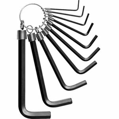 10-Piece Hex Key Set Chrome Vanadium Steel 130-6651