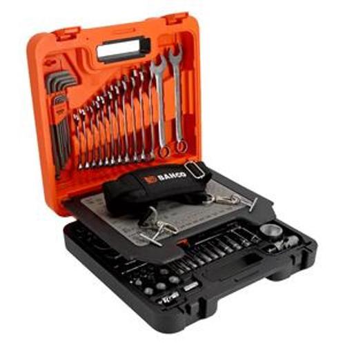 Socket Set Kit 1/4 inch & 1/2 inch Orange Black 98piece