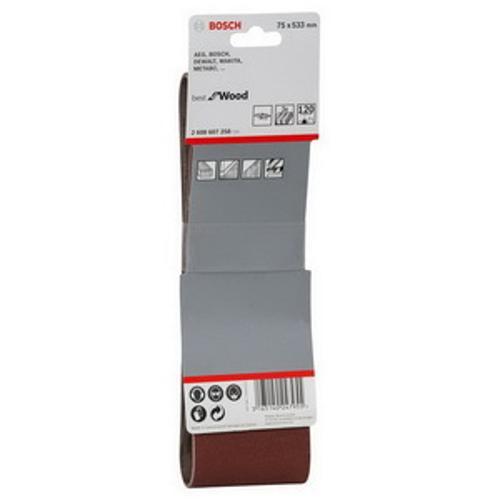 Sanding Belt 533 x 75mm 120 Grit 3 pack 2608607258