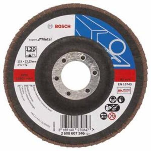 Angled Flap Disc Metal 115 x 22.23mm Zirconia 120 Grit 2608607346