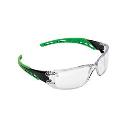 Cirrus Safety Glasses Green Arms Clear Lens 9180