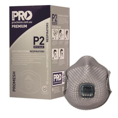 ProMesh Respiratory Protection Disposable P2 Class Dust Mask With Valve 12 Pack