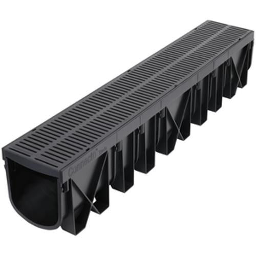 Connecto Trade Drainage Channel & Pedestrian Grate 130 x 3000mm Black CT130P3