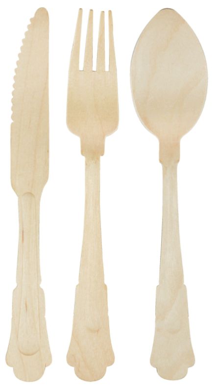 Disposable Wooden Cutlery (Set of 8)