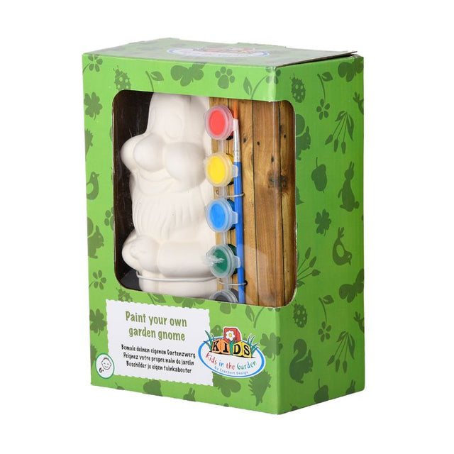 DIY garden gnome kit for painting, 21cm tall, durable for outdoor use, perfect for adding personal charm to gardens.