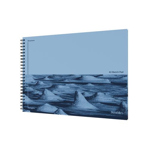 Jumble & Co Sketch Pad A3 50 Sheets 140gsm Wiro Bound Structure & Squiggles
