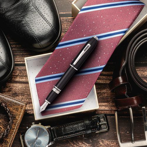 Cross Peerless 125 Obsidian Black Lacquer Fountain Pen (M nib)