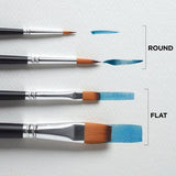 Reeves Watercolour Brush Sets Gold Synthetic Short Handle 5pc