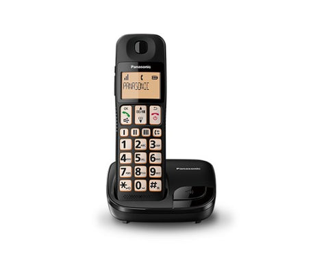 Panasonic single handset with big buttons, memory keys, volume control, call block, and zero radiation features.