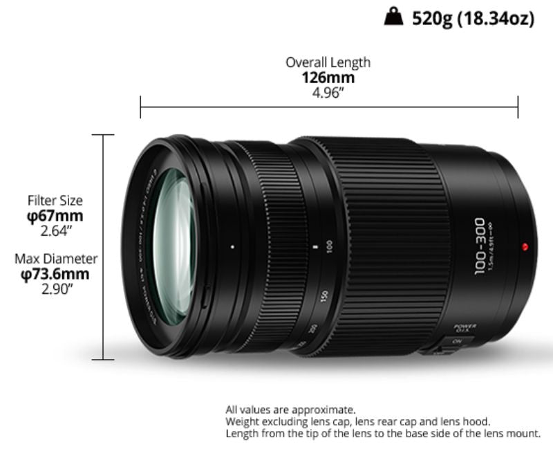 Panasonic Lumix G Vario Telephoto, Lens - 100-300 mm / F4.0-5.6 (O.I.S)