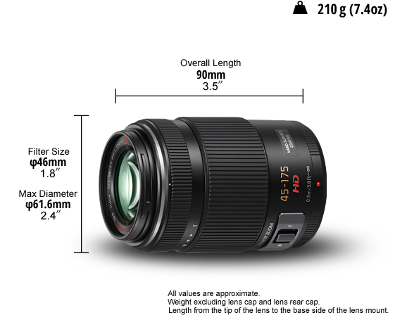 Panasonic Lumix G X Vario Power Zoom Lens - 45-175 mm