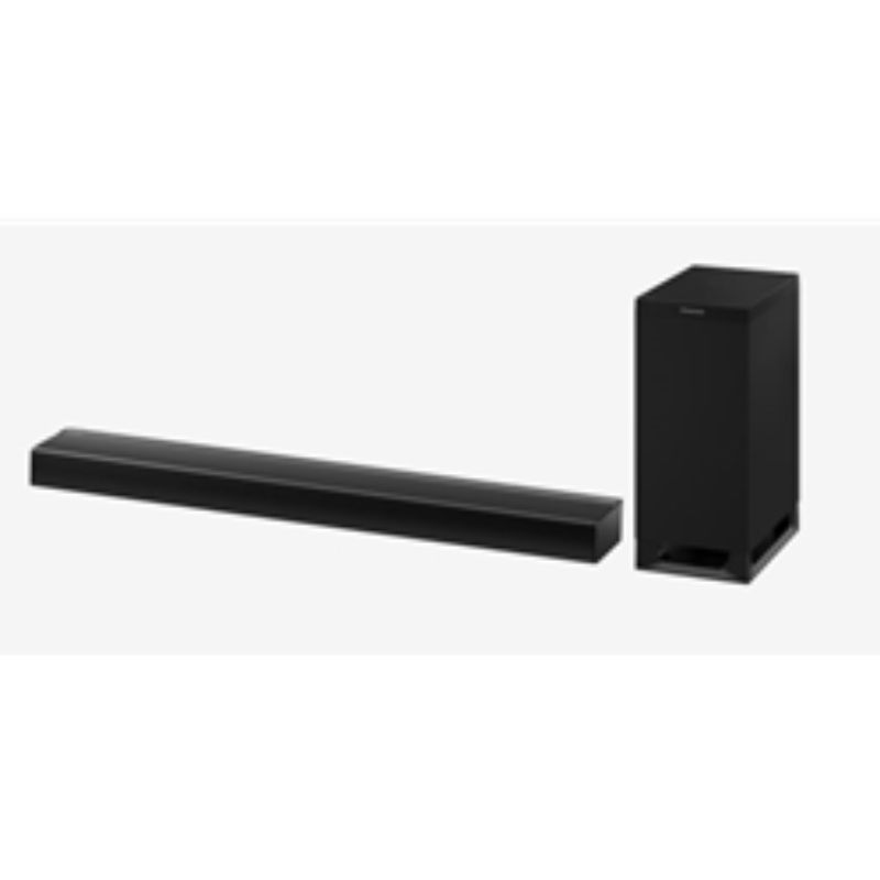 Panasonic 3.1ch Dolby Atmos soundbar with WiFi, Chromecast, and wireless subwoofer for immersive audio experience.