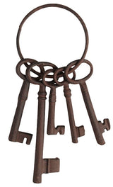 Cast Iron Key Ring - 5Pc (9 x 4 x 23cm)
