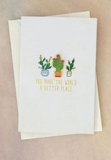 Enamel Pin On Card World Cactus